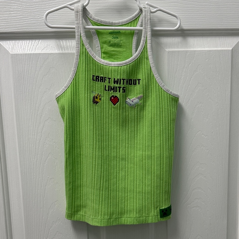 Girls' Neon Green Ribbed Tank Top - Craft Without Limits‎